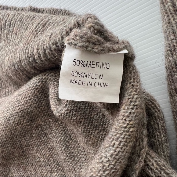 Merino Essentials Womens Jumper Sweater Knit Brown Merino Wool Blend Size S 8/10 - Picture 10 of 12